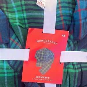 Wondershop Women's Plaid Sleep Set in Green and Blue